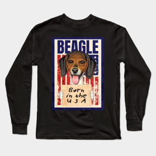 Beagle USA Flag Long Sleeve T-Shirt